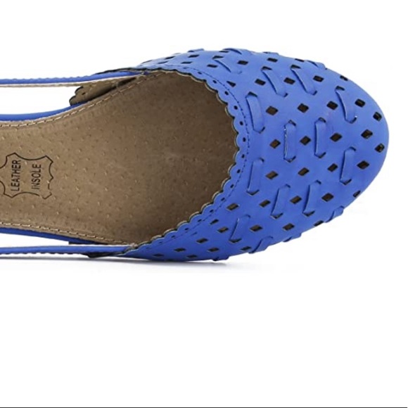 Blue cut out closed ballet flats - Picture 5 of 6